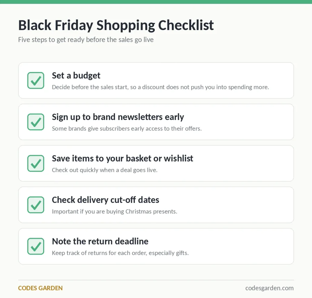 Black Friday shopping checklist